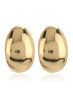 Estele 24 K Gold Plated Designer Oval Shape Non Precious Metal Stud Earrings for Women - Indian Silk House Agencies