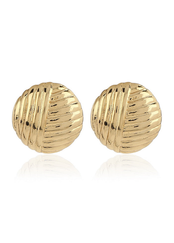 Estele Collection 24Kt Gold Plated Round shape stud Fashion earrings - Indian Silk House Agencies