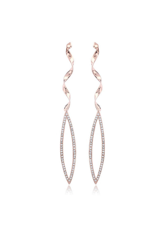 Estele Rose gold plated spiral dazzle fancy earrings for women - Indian Silk House Agencies