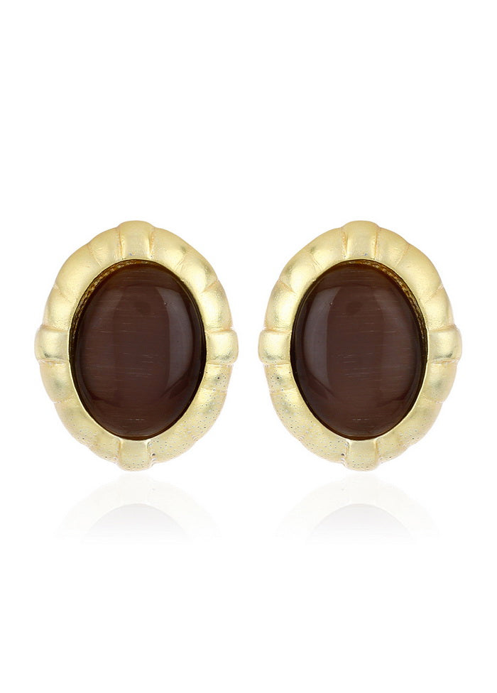 Estele Gold Tone Plated Vintage Chocolate Studs - Indian Silk House Agencies
