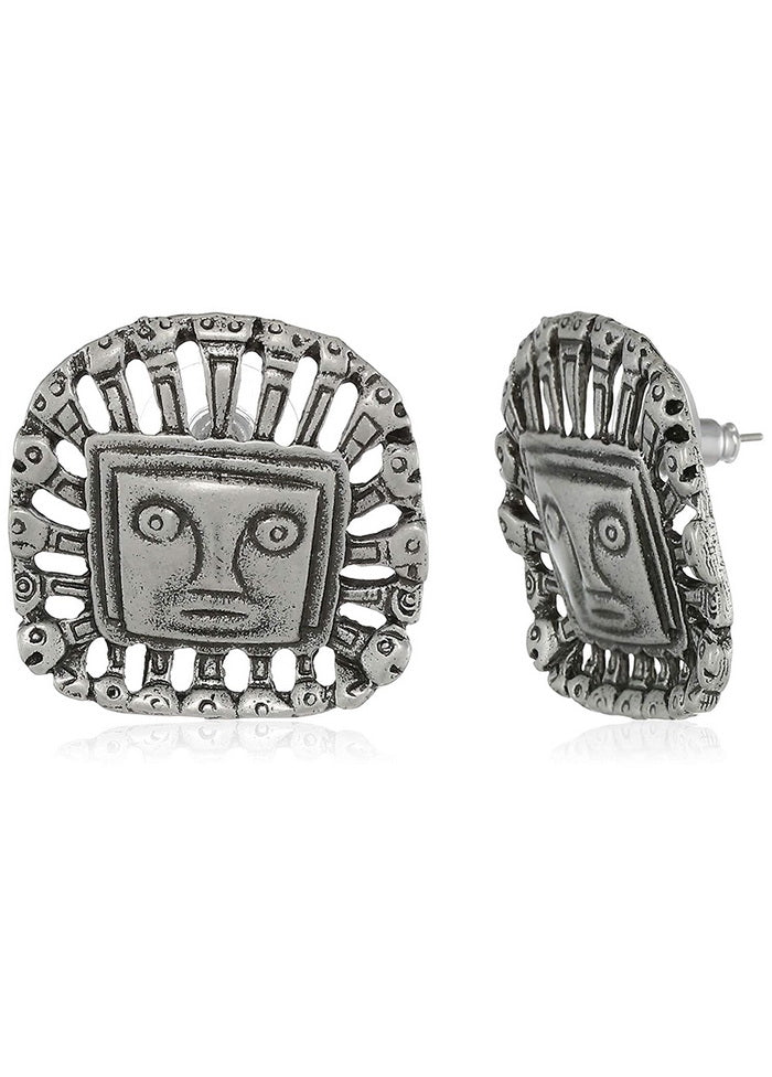 Estele Oxidised Silver Bohemian Studs Latest Design For Women Gold One Size - Indian Silk House Agencies