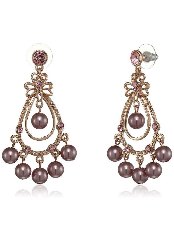 Estele Womens Purple and gold plated fancy trending Brass Metal Earrings - Indian Silk House Agencies