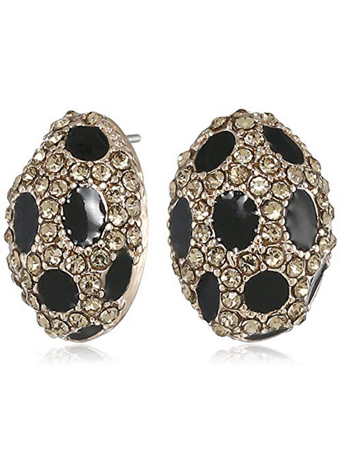 Estele Gold Plated Black beauty stone studs for fashionable and trendy women - Indian Silk House Agencies