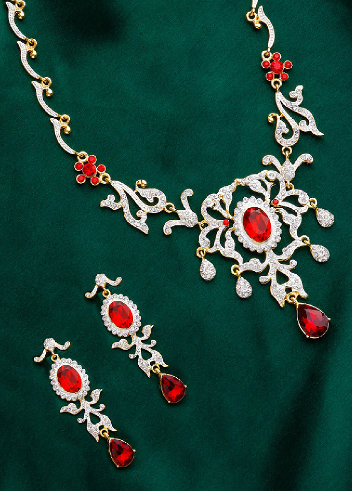 Gold Plated Dazzling Jewellery Set - Indian Silk House Agencies