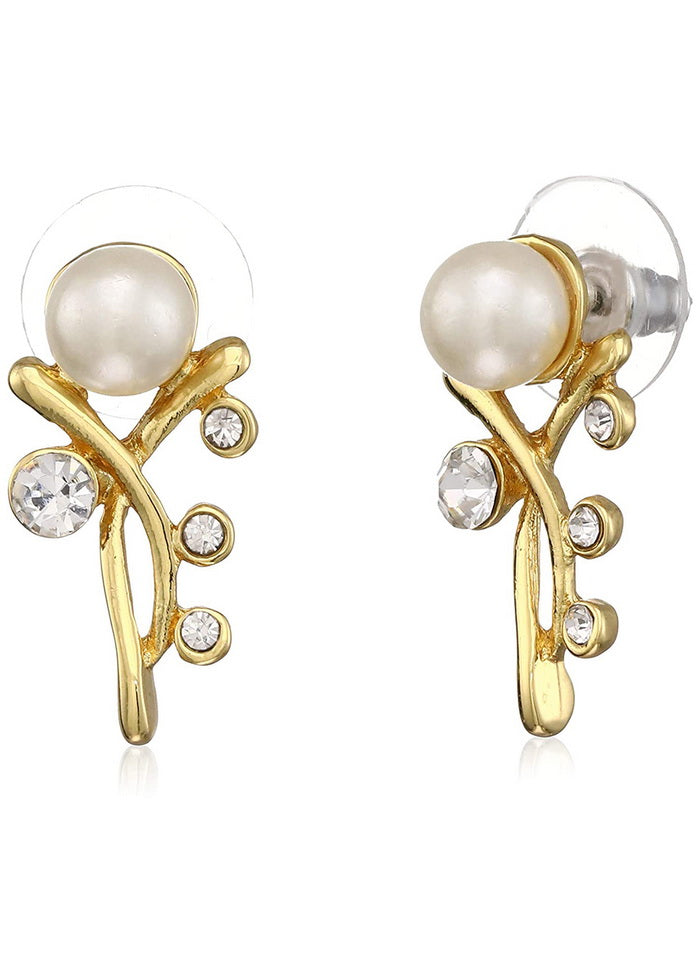 Estele 24 Kt Gold Plated Pearl Bouquet Stud Earrings - Indian Silk House Agencies