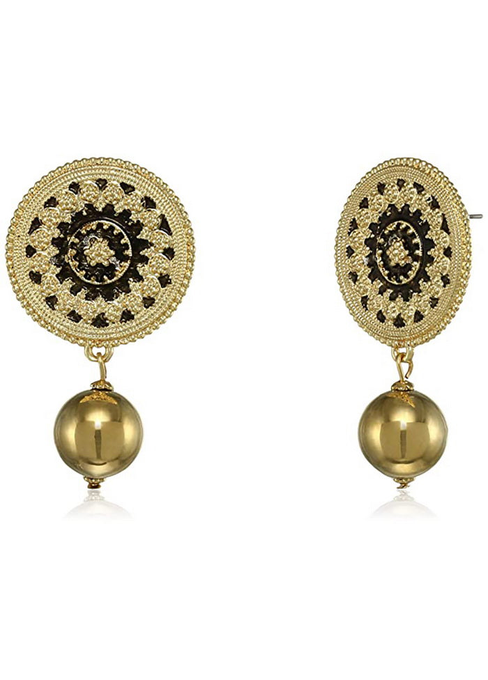 Estele Gold plated and with gold pearl hangings for women - Indian Silk House Agencies