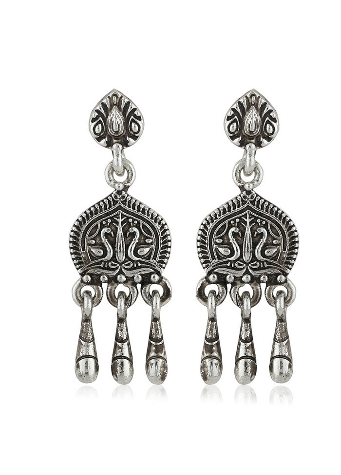 Estele Oxidized Silver Designer Dangle Drop Jhumki Earring for Womens - Indian Silk House Agencies