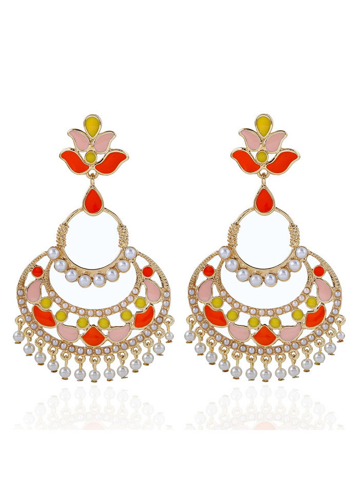 Estele 24Kt Gold Tone Plated Chandbali Earrings - Indian Silk House Agencies