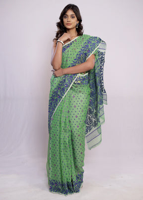 Green Tant Cotton Saree Without Blouse Piece - Indian Silk House Agencies