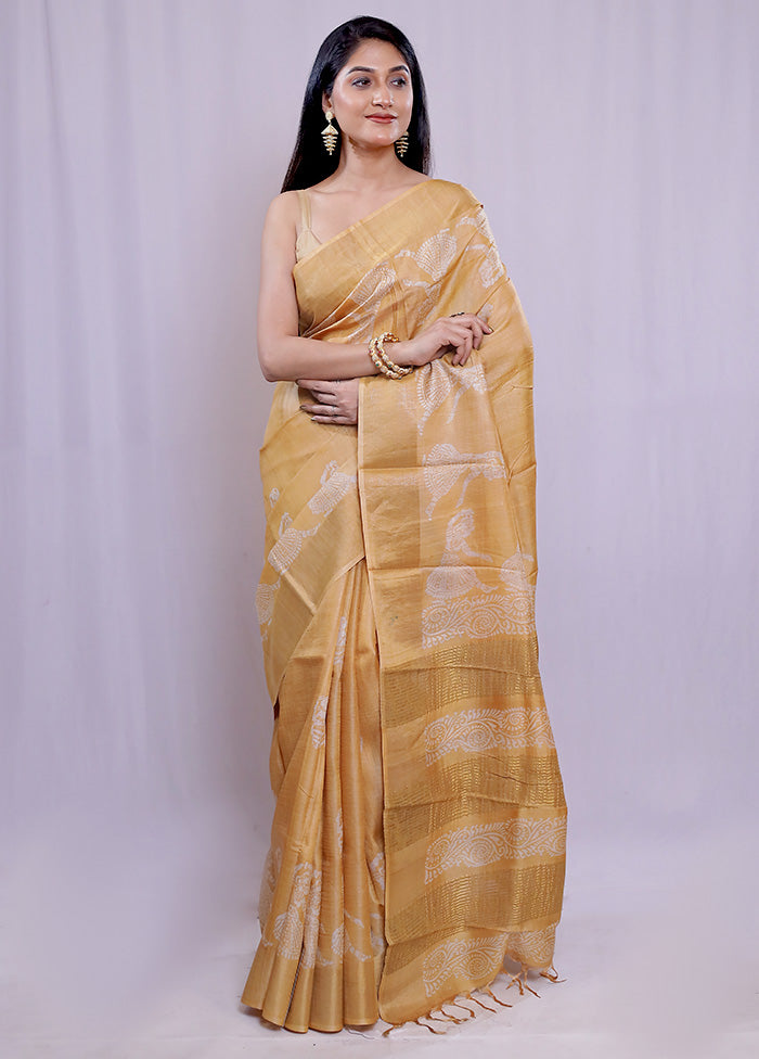 Purple Tussar Silk Saree With Blouse Piece - Indian Silk House Agencies