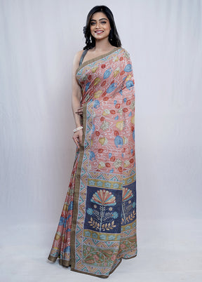 Orange Tussar Silk Saree With Blouse Piece - Indian Silk House Agencies