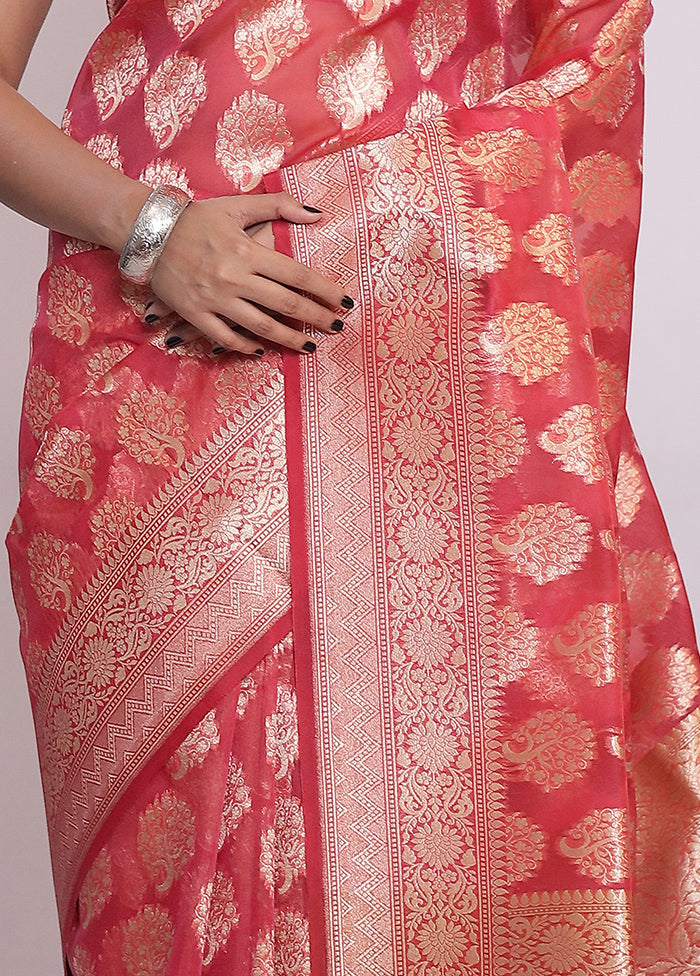 Pink Kora Silk Saree With Blouse Piece - Indian Silk House Agencies