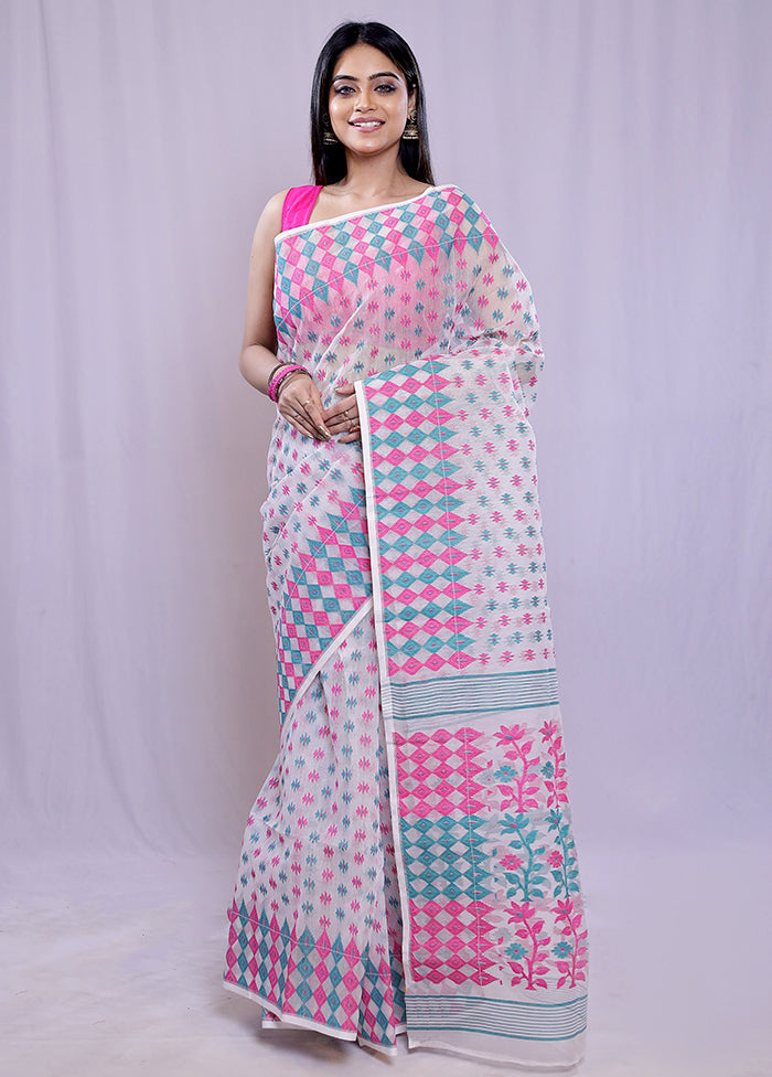 Multicolor Tant Cotton Saree Without Blouse Piece - Indian Silk House Agencies