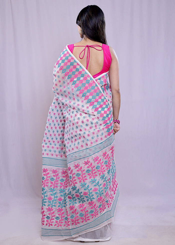 Multicolor Tant Cotton Saree Without Blouse Piece - Indian Silk House Agencies