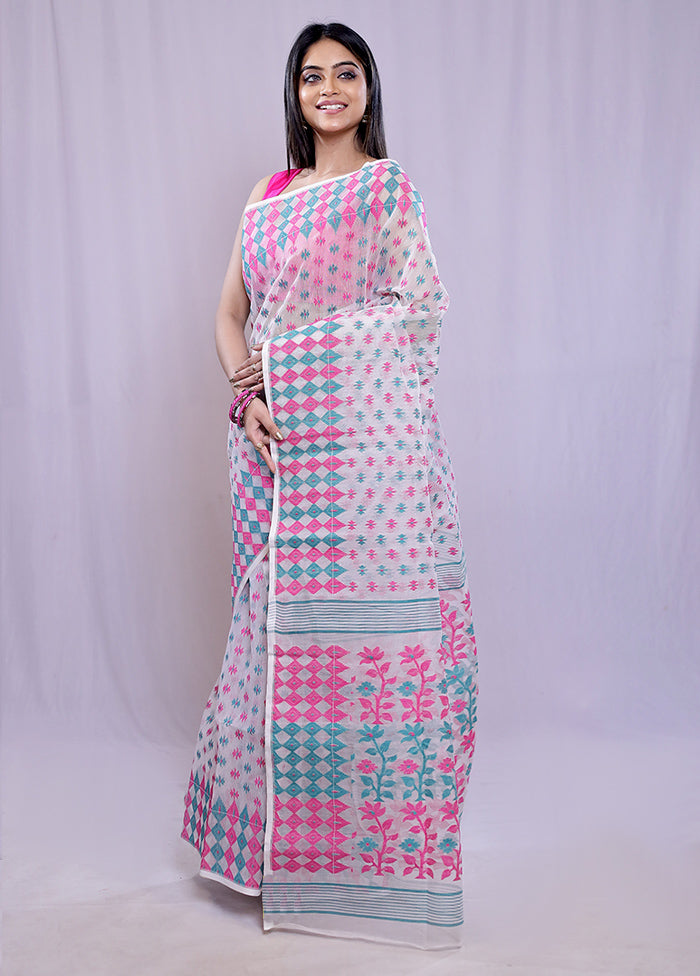 Multicolor Tant Cotton Saree Without Blouse Piece - Indian Silk House Agencies