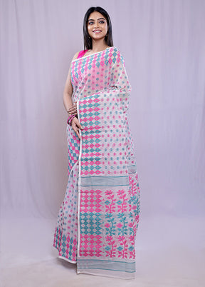 Multicolor Tant Cotton Saree Without Blouse Piece - Indian Silk House Agencies