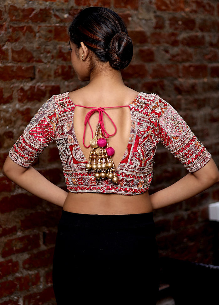 Pink Georgette Designer Blouse - Indian Silk House Agencies