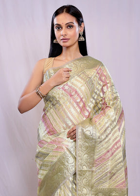 Multicolor Kora Silk Saree With Blouse Piece - Indian Silk House Agencies