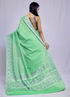 Green Kora Silk Saree With Blouse Piece - Indian Silk House Agencies