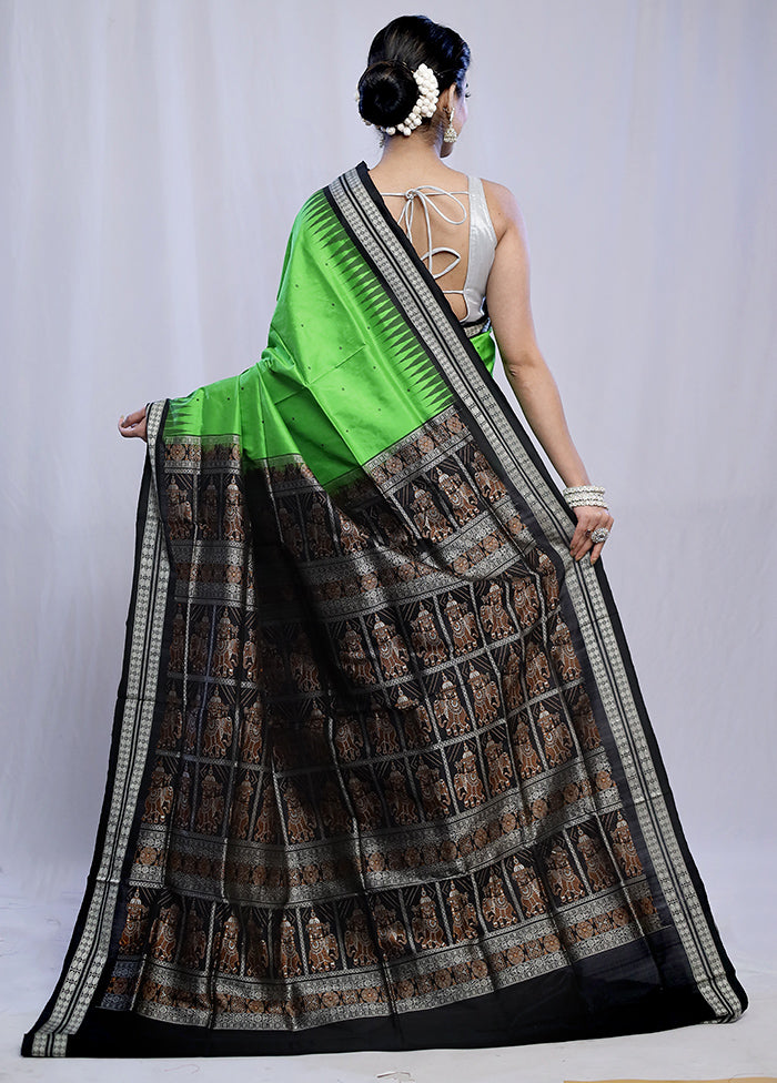 Green Bomkai Pure Silk Saree With Blouse Piece - Indian Silk House Agencies