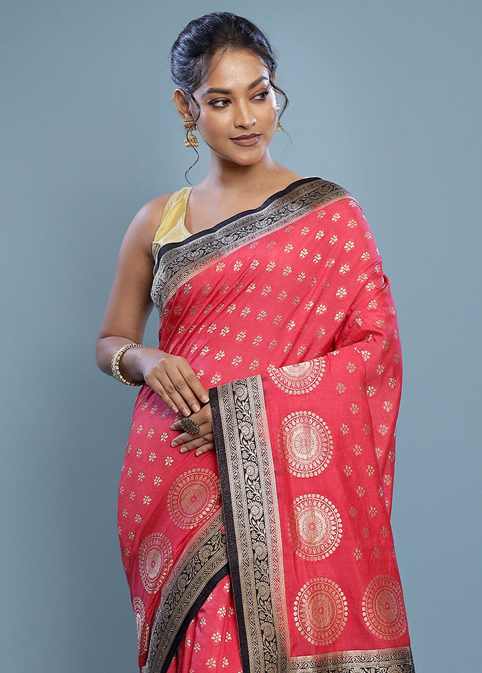 Pink Dupion Silk Saree With Blouse Piece - Indian Silk House Agencies