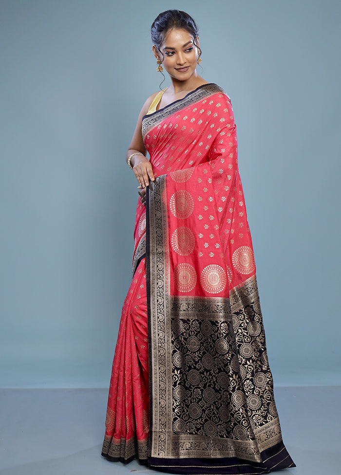 Pink Dupion Silk Saree With Blouse Piece - Indian Silk House Agencies