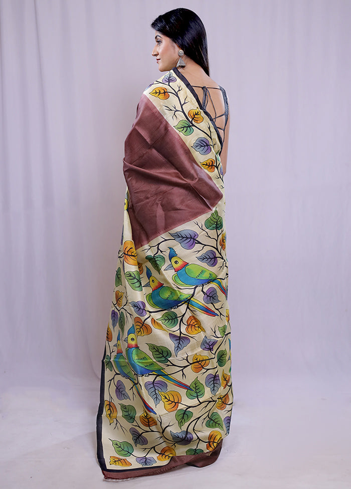 Multicolor Printed Pure Silk Saree With Blouse Piece - Indian Silk House Agencies