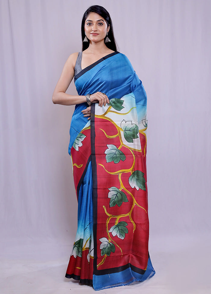 Multicolor Printed Pure Silk Saree With Blouse Piece - Indian Silk House Agencies