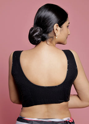 Black Sequin Designer Blouse - Indian Silk House Agencies