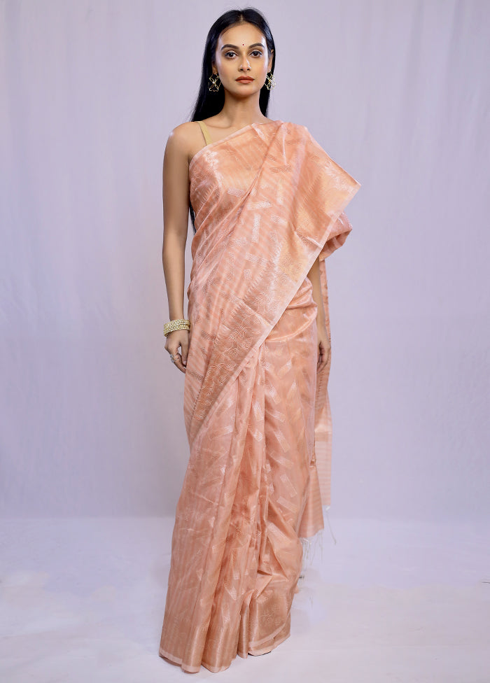 Pink Kora Silk Saree With Blouse Piece - Indian Silk House Agencies