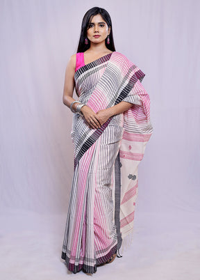 Cream Matka Silk Saree With Blouse Piece - Indian Silk House Agencies