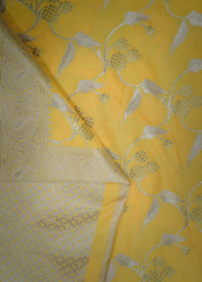 Yellow Uppada Silk Saree With Blouse Piece - Indian Silk House Agencies