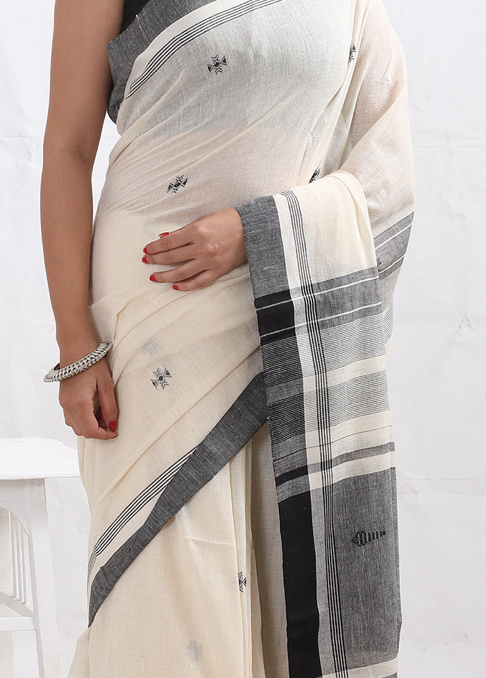 Cream Matka Silk Saree With Blouse Piece - Indian Silk House Agencies