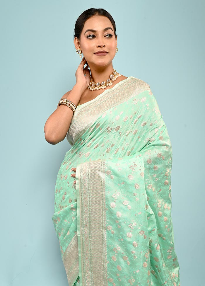 Green Tanchoi Banarasi Silk Saree With Blouse Piece - Indian Silk House Agencies