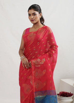 Pink Matka Silk Saree With Blouse Piece - Indian Silk House Agencies