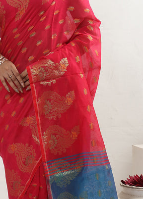 Pink Matka Silk Saree With Blouse Piece - Indian Silk House Agencies