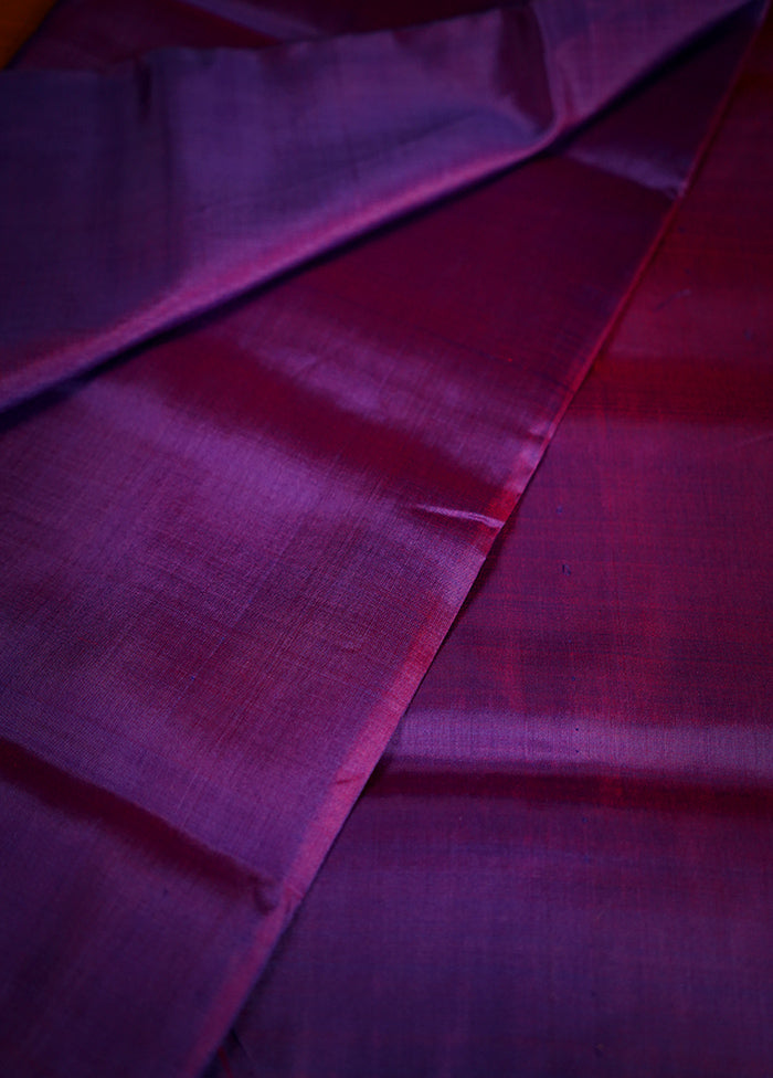 Purple Katan Silk Saree With Blouse Piece - Indian Silk House Agencies