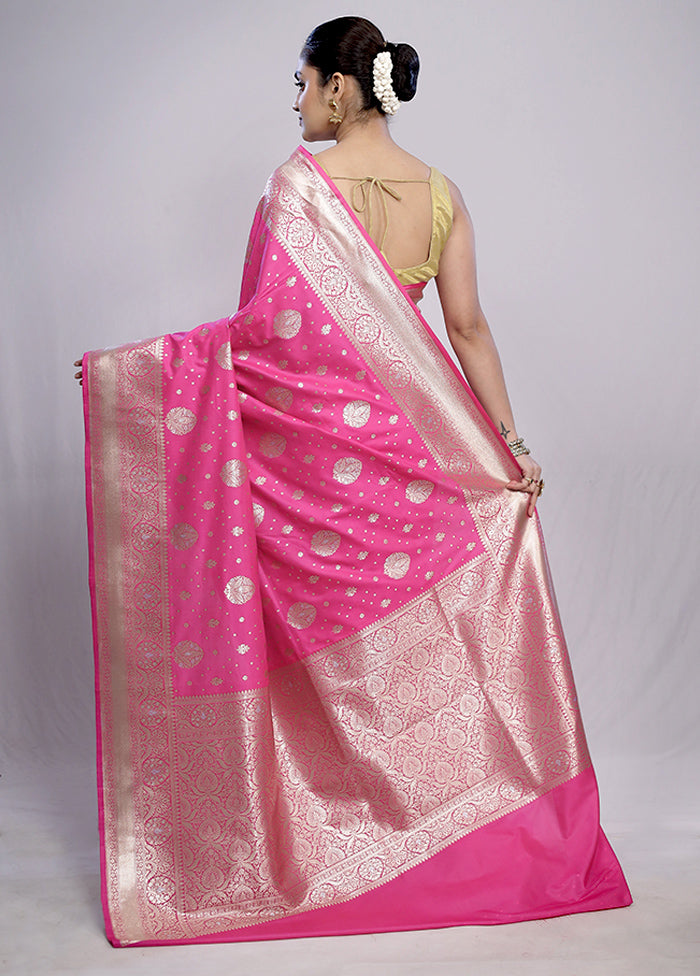 Pink Dupion Silk Saree With Blouse Piece - Indian Silk House Agencies