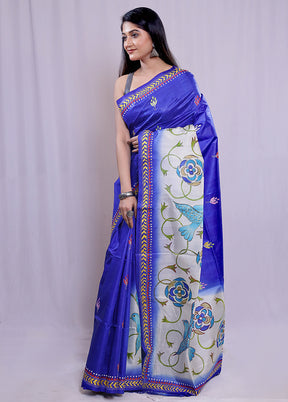 Multicolor Tussar Silk Saree With Blouse Piece - Indian Silk House Agencies