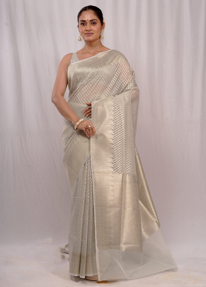 Grey Uppada Silk Saree With Blouse Piece - Indian Silk House Agencies