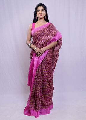 Multicolor Printed Pure Silk Saree With Blouse Piece - Indian Silk House Agencies