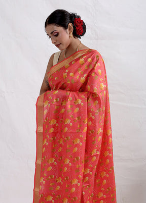 Pink Printed Pure Silk Saree With Blouse Piece - Indian Silk House Agencies