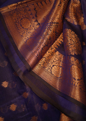 Blue Cotton Saree With Blouse Piece - Indian Silk House Agencies