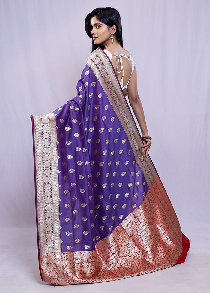 Blue Uppada Silk Saree With Blouse Piece - Indian Silk House Agencies