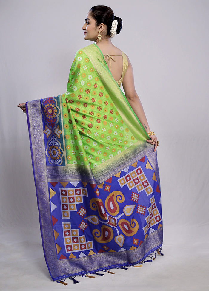 Green Dupion Silk Saree With Blouse Piece - Indian Silk House Agencies