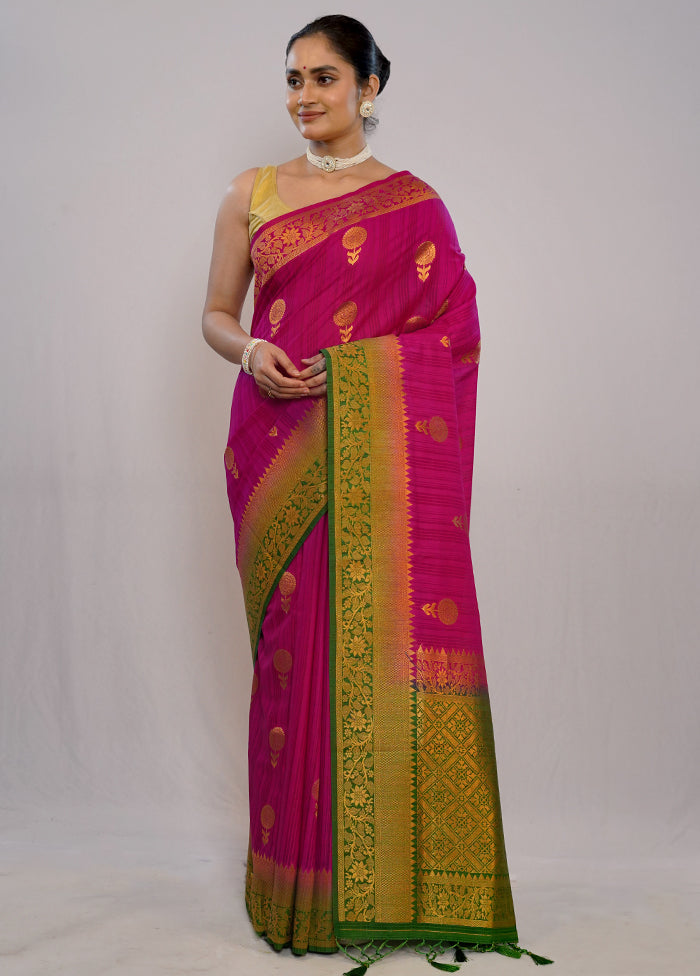 Pink Dupion Silk Saree With Blouse Piece - Indian Silk House Agencies