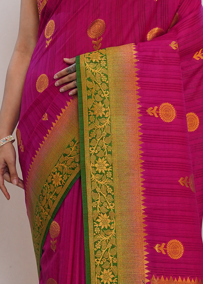 Pink Dupion Silk Saree With Blouse Piece - Indian Silk House Agencies