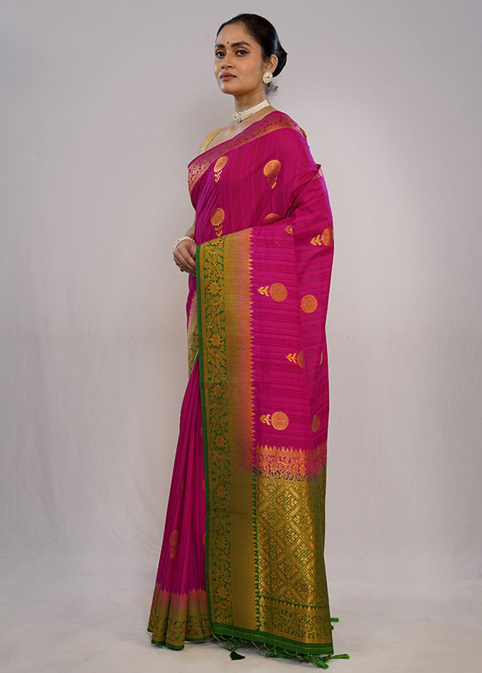 Pink Dupion Silk Saree With Blouse Piece - Indian Silk House Agencies