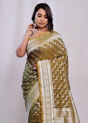 Green Uppada Silk Saree With Blouse Piece - Indian Silk House Agencies