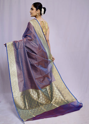 Purple Uppada Silk Saree With Blouse Piece - Indian Silk House Agencies